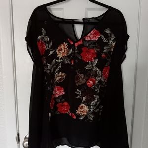 Torrid Black Floral Shirt